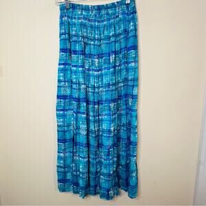 Stonebridge Petites 90s Broomstick Maxi Skirt Sz Small Petite Prairie Blue